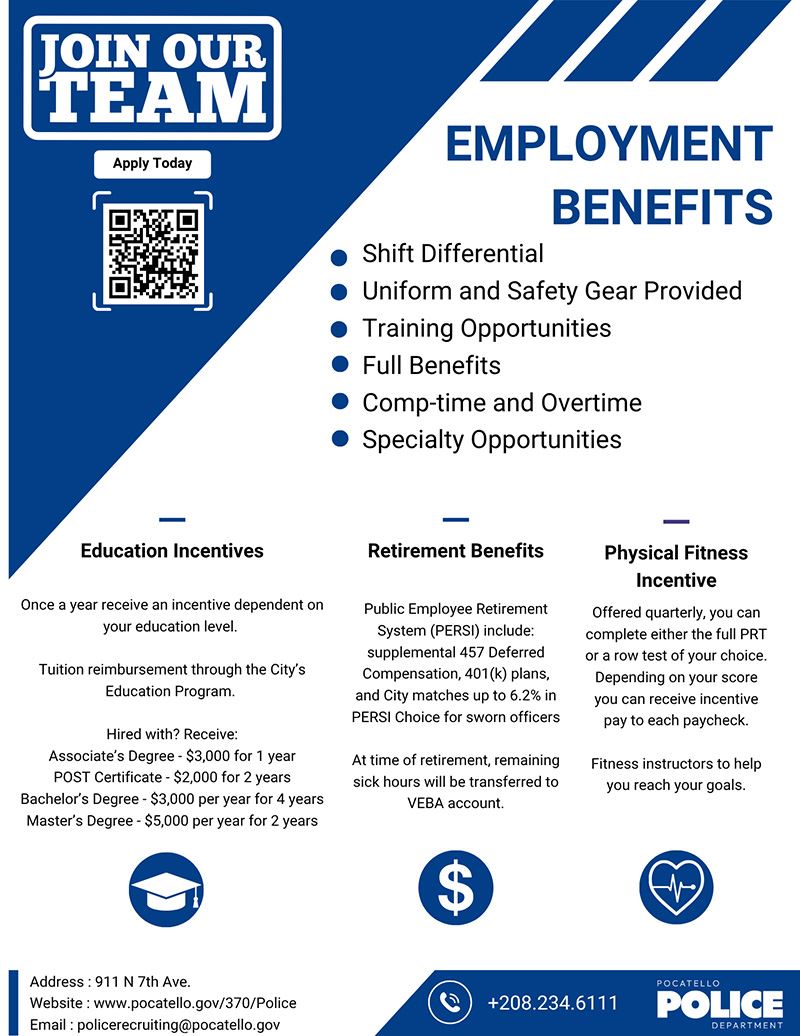 Pocatello Police Department Employment Benefits