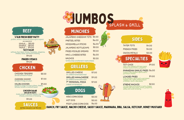 Ross Park Aquatic Complex Concessions Menu (Page 1)