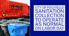 City of Pocatello Sanitation Department truck and autocarts
