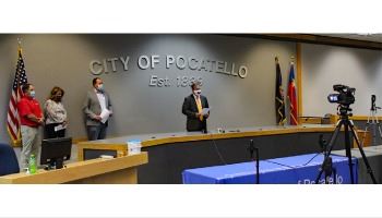 Mayor Blad addresses members of the media at a news conference Wednesday, July 28, 2021. 