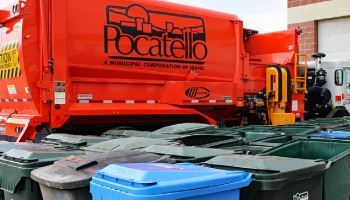 City of Pocatello Sanitation Department truck and autocarts