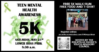 Teen Mental Health Awareness 5K Hosted by the Pocatello Mayor’s Youth Advisory Council 